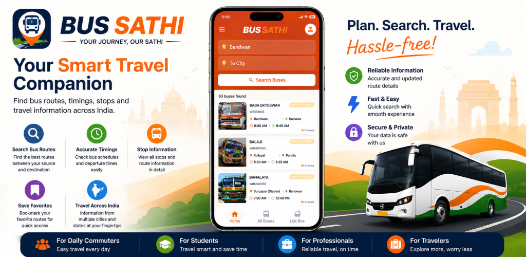 Bus Sathi - Bus Routes & Time — Android app developed by ESOFTKING INFOTECH