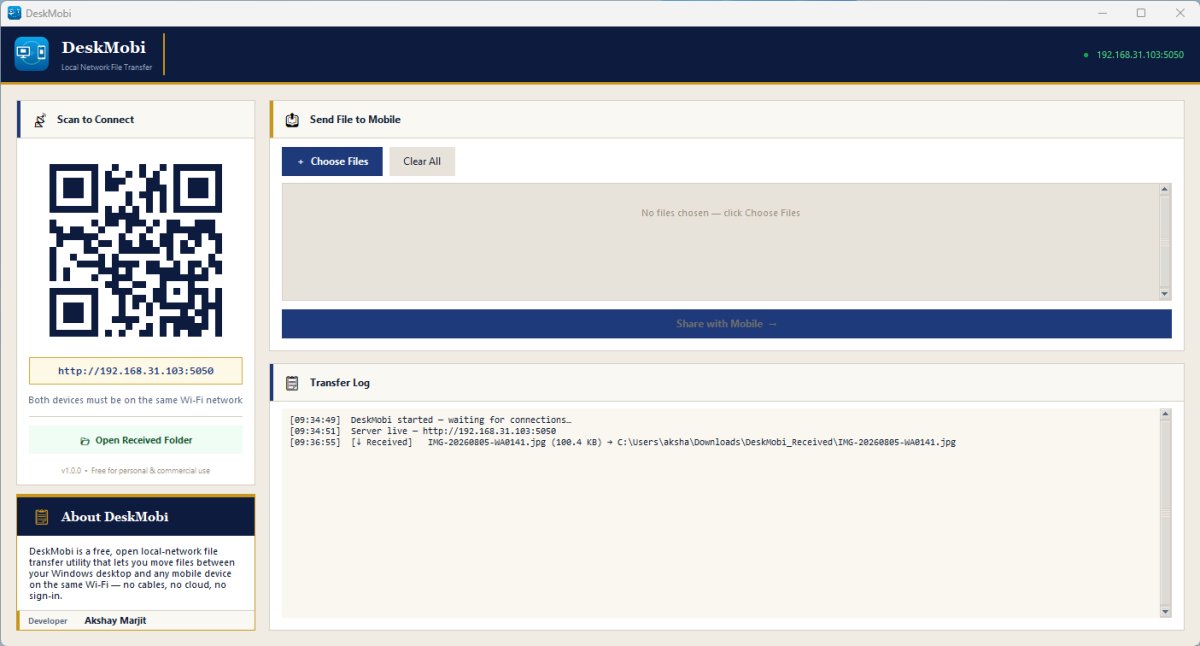 DeskMobi - Local Network File Sharing Software screenshot